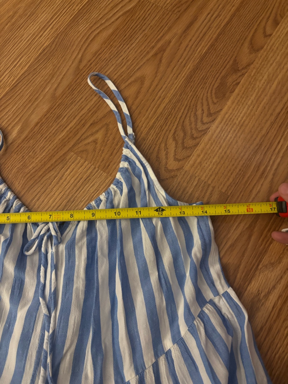 Old Navy Blue &White Striped Midi Flowy Sundress Size Medium - Picture 6 of 9